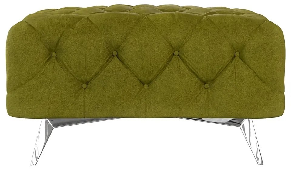 Зелена кадифена табуретка Chelsea – Ropez