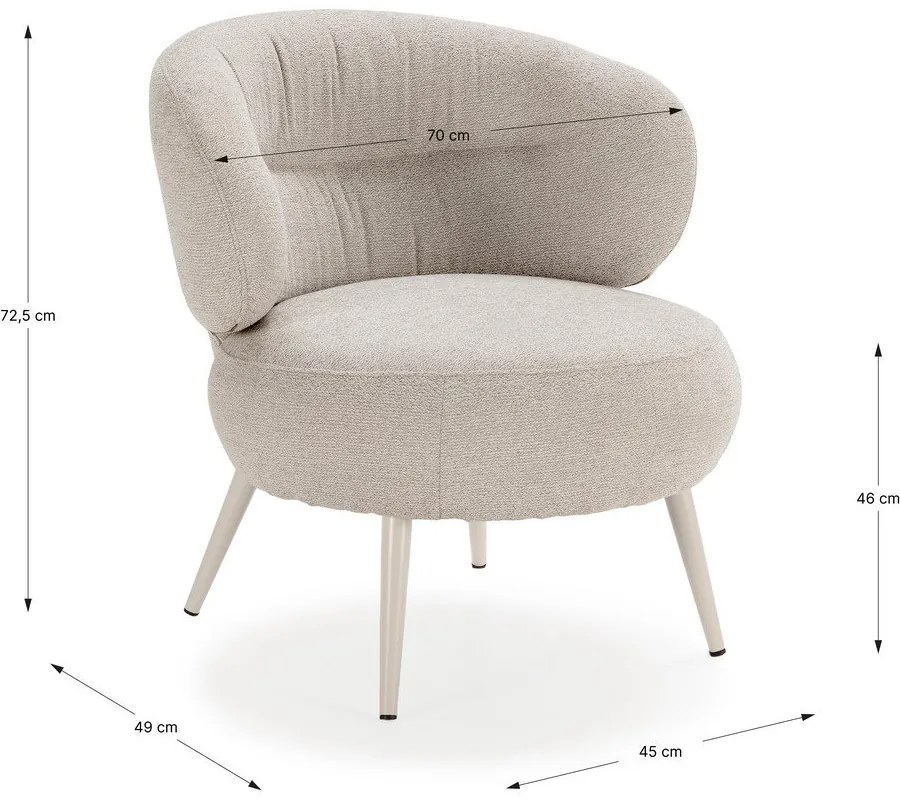 Бежово кресло Liva – MOME