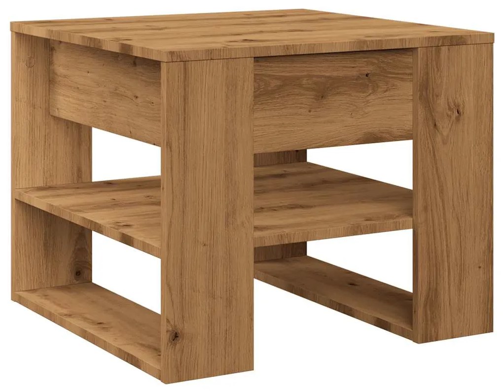 856819 vidaXL Кафе маса, дъб артизан, 55,5x55x45 см, инженерно дърво
