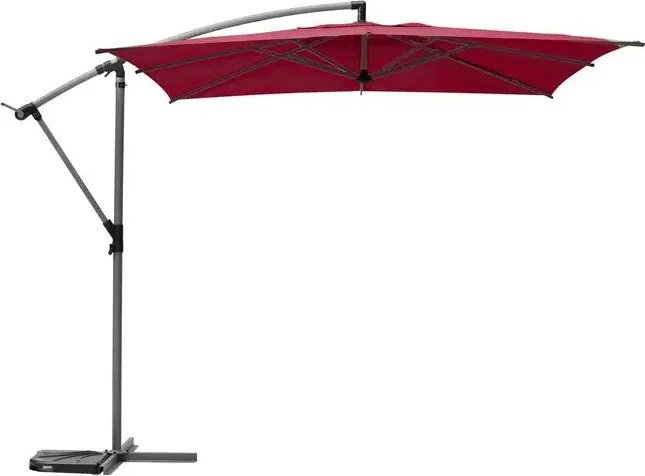 Градински чадър със странична стойка Hesperide Manoa, 2.5x2.5 m - Бордо