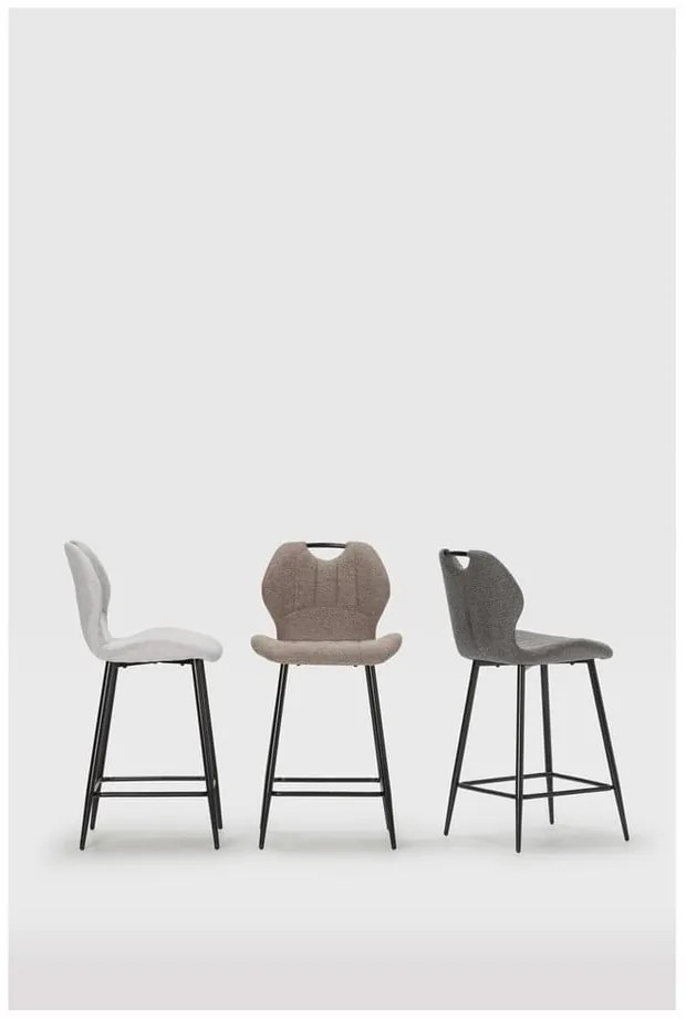 Сиви бар столове в комплект 2 бр. (височина на седалката 65 cm) Muli – Marckeric
