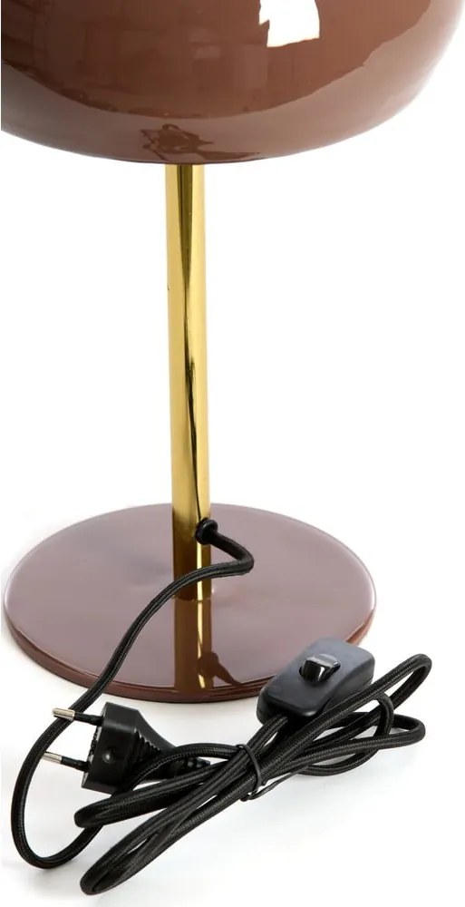 Кафява настолна лампа с метален абажур (височина 34 cm) Surin – Light &amp; Living