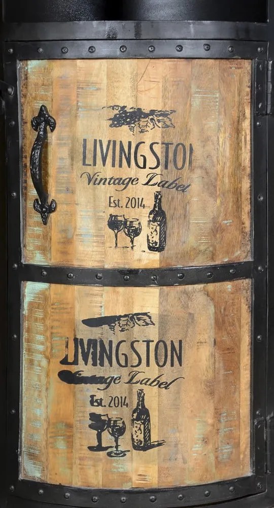 Черен метален шкаф за вино за 9 броя бутилки, 60x115 cm Luni – Interia Home &amp; Living