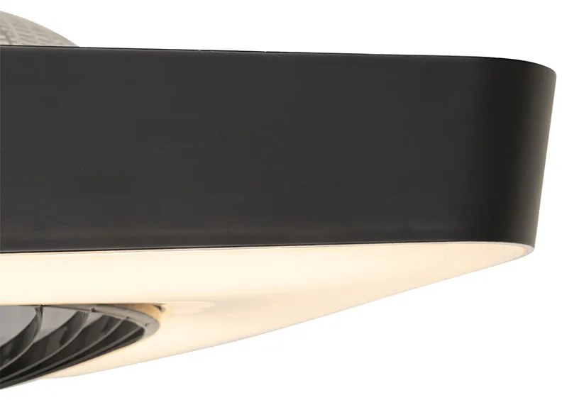 Интелигентен таванен вентилатор квадратен черен с LED димер - Climo