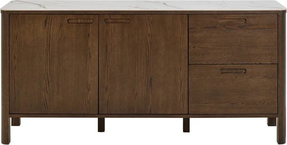 Кафяв скрин от декор от дъб 160x75x40 cm Southampton – Actona