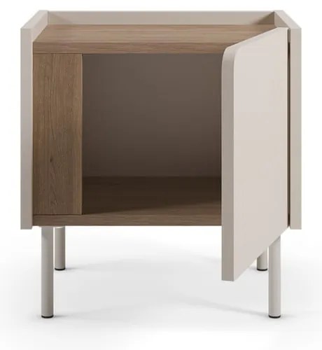 Кремаво/в естествен цвят нощно шкафче от декор от дъб Lucile – Marckeric