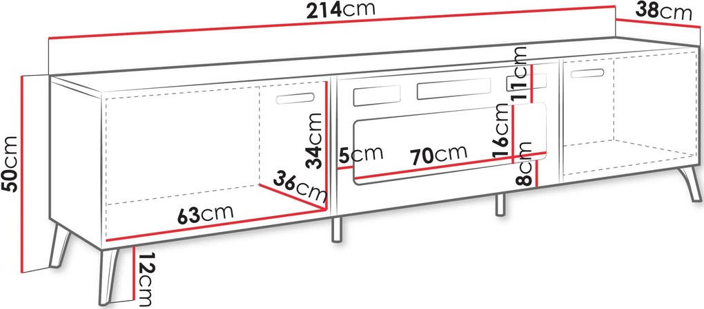 ТВ стойка Picru 2D EF plus-Бяло Gualistero