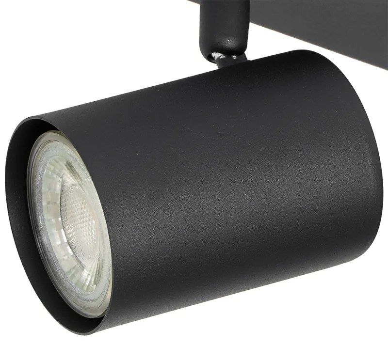 Модерна таванна лампа черна 3-лампи регулируема правоъгълна - Jeana