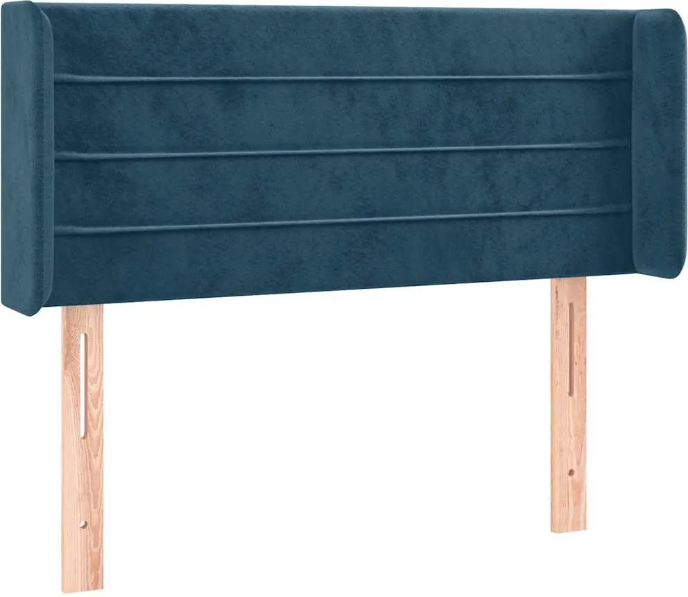 3118948 vidaXL Горна табла за легло, тъмносиня, 93x16x78/88 см, кадифе