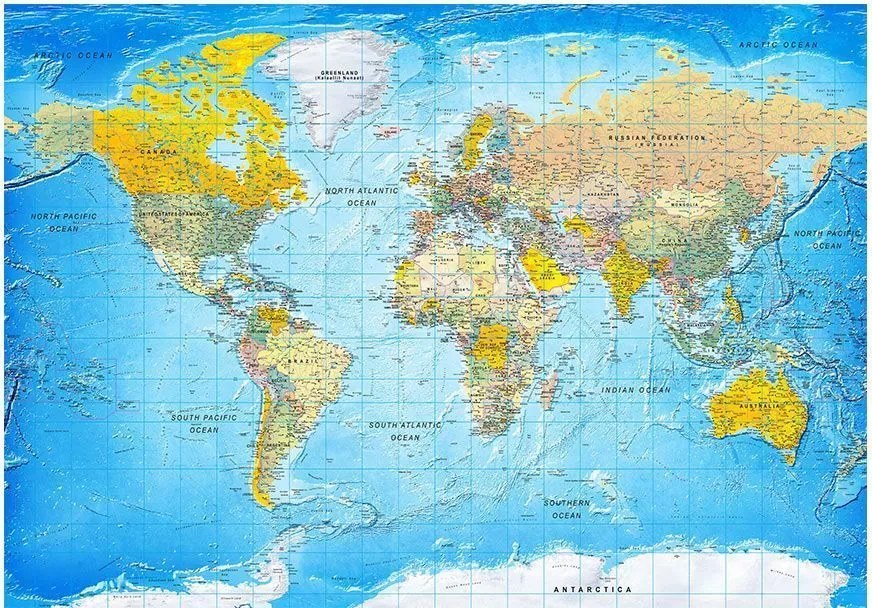 Самозалепващ се фототапет - World Classic Map - 147x105