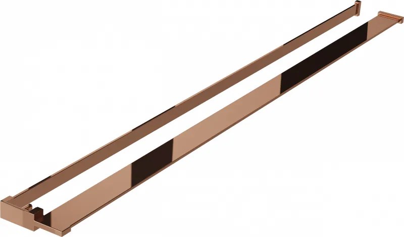 Mexen полица за душ кабина с релса за кърпи, розово злато - 800-02-60