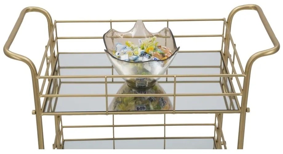 Количка за сервиране на 3 нива със златен дизайн Reo Carrello - Mauro Ferretti