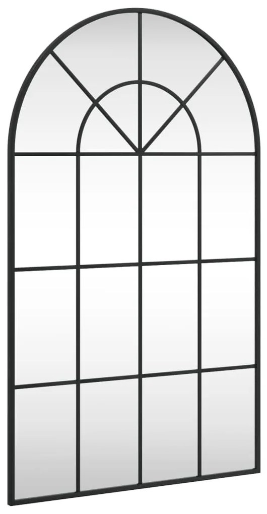 358627 vidaXL Стенно огледало, черно, 60x100 см, арка, желязо