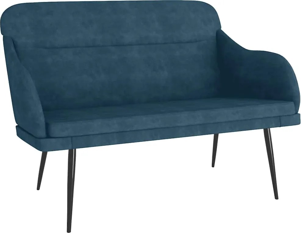 351453 vidaXL Пейка, синя, 110x76x80 см, кадифе