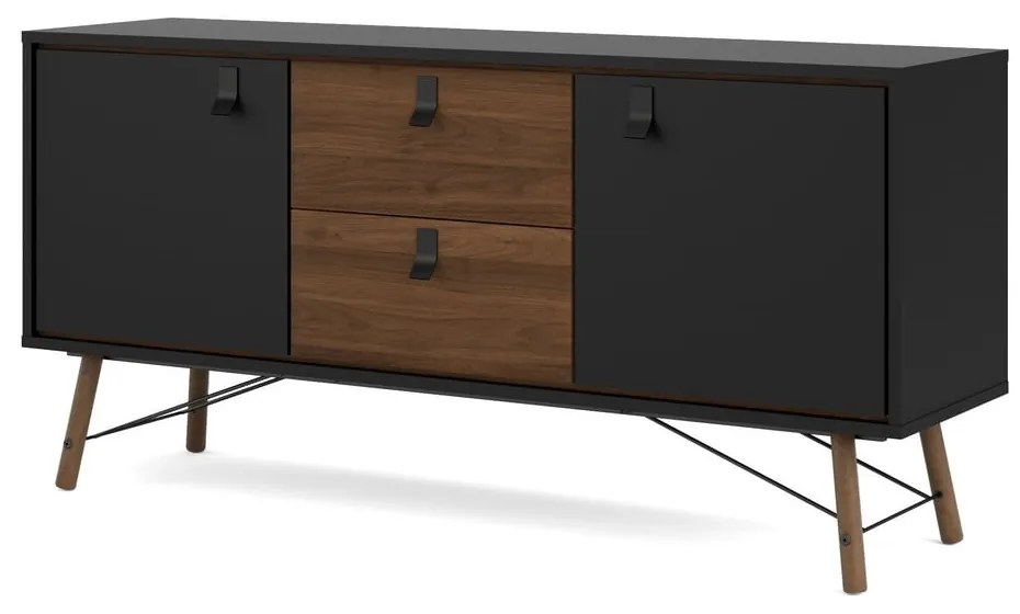 Черен скрин от декор от орех 150x72x40 cm Ry – Tvilum