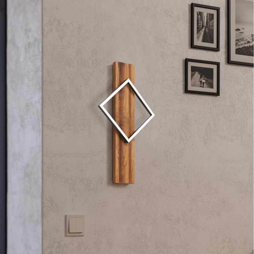 Eglo 901934 - LED стенно осветително тяло BOYAL LED/13W/230V черно/кафяво