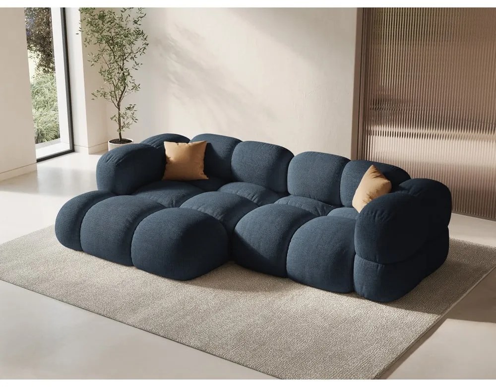 Тъмносин ъглов диван (ляв ъгъл) Loretto – Cosmopolitan Design