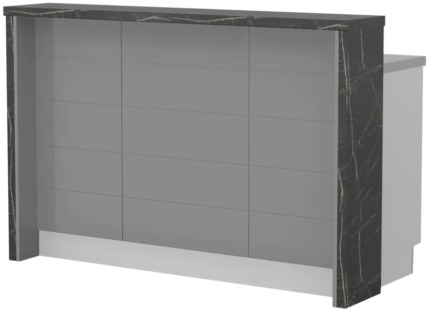 Островна кухненска пейка Hudson-Length: 150 cm.-Gray-Black Stone