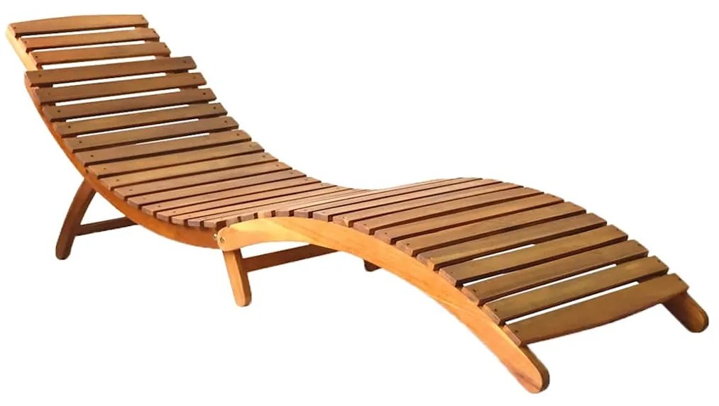 3061573 vidaXL Градински шезлонг с шалте, акациево дърво масив