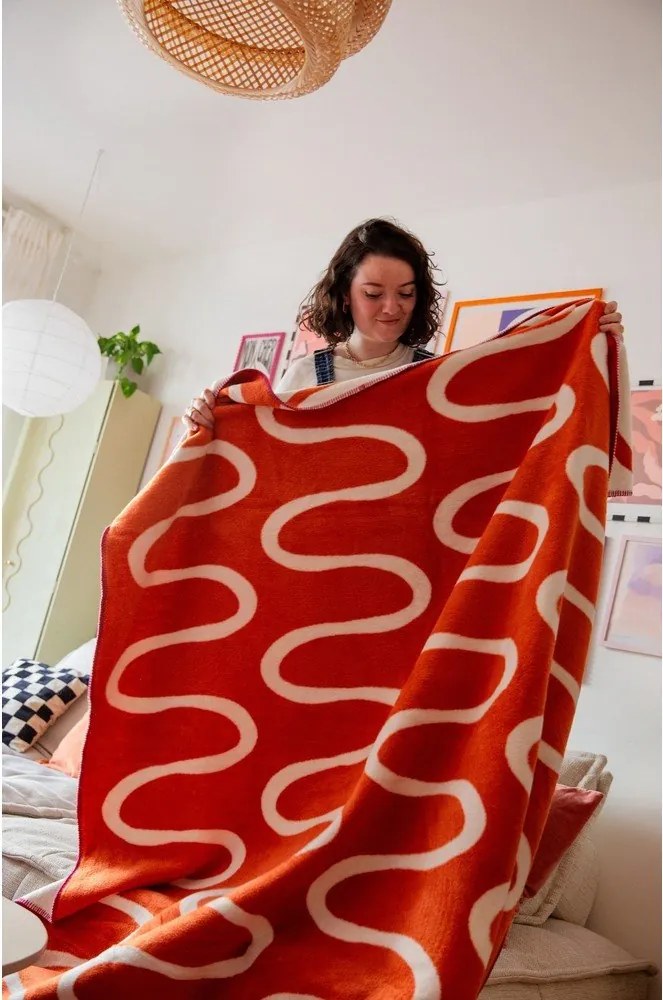 Оранжево одеяло 150x200 cm Swirl – noo.ma
