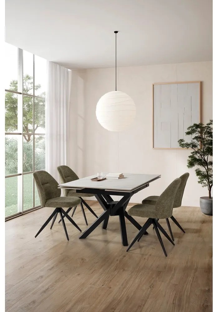 Сгъваема трапезна маса с допълнителна плоча с каменен плот за маса 90x150 cm Arlene – Marckeric