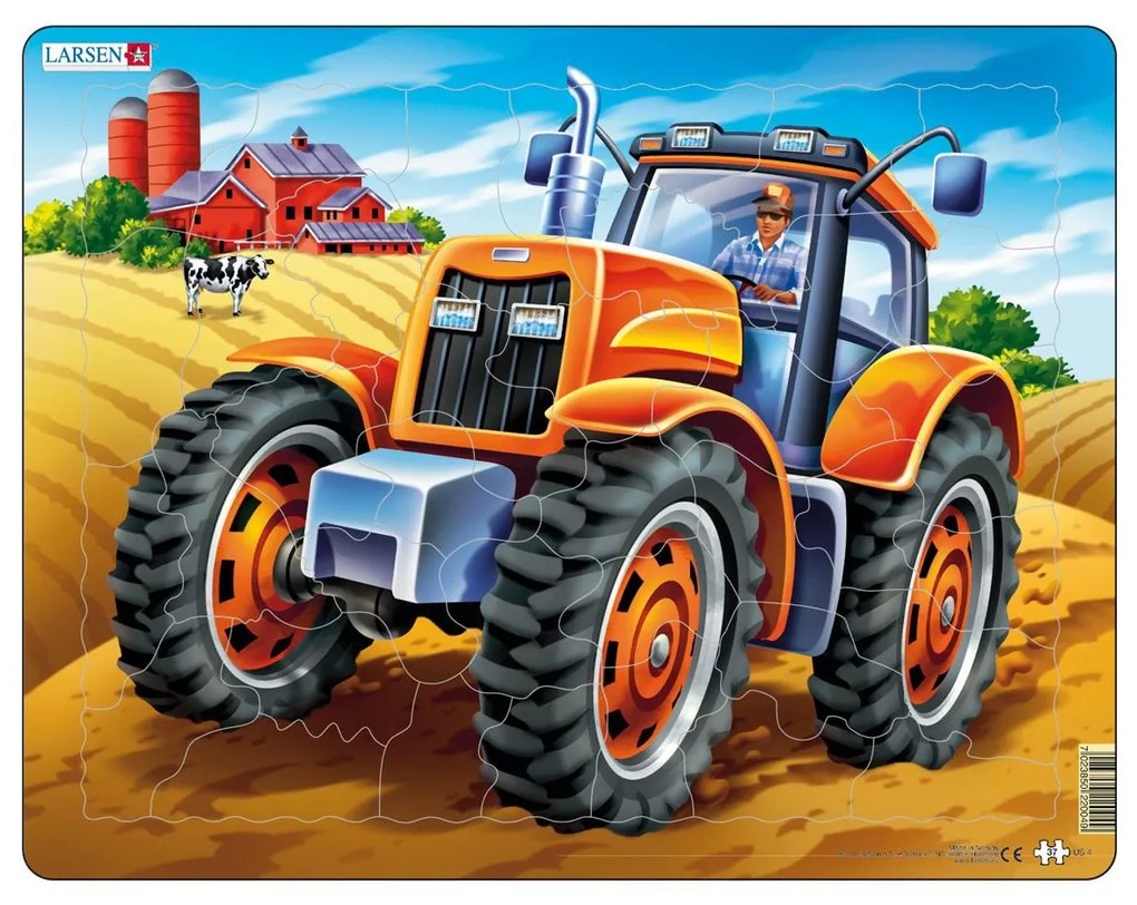 Larsen - Пъзел:  Детски – "Трактор" – 37 части, голям