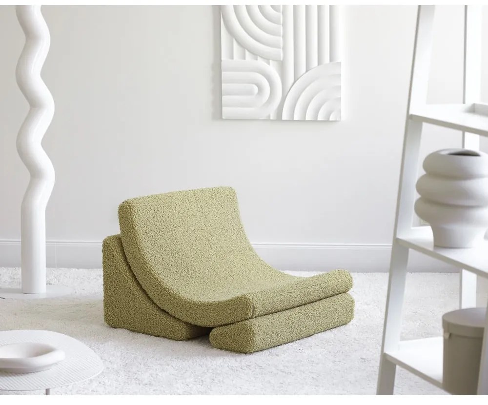 Зелен детски стол от букле Moon – Wigiwama