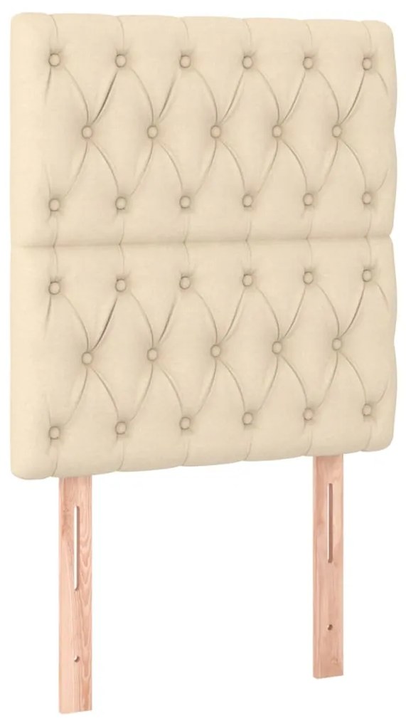 3116647 vidaXL Табла за легло, кремава, 80x7x118/128 см, плат