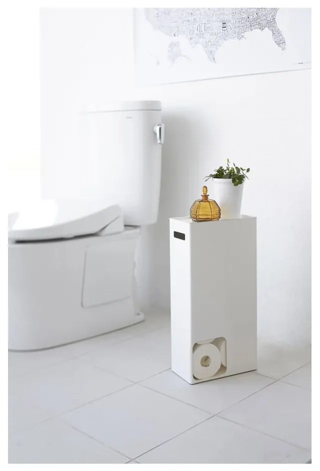 Бял диспенсър за тоалетна хартия Rin Stocker Tower - YAMAZAKI