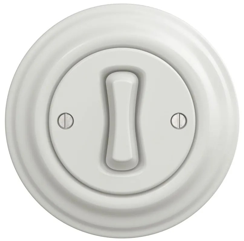 Kliklap - Ретро еднополюсен ключ с рамка № 1, бял