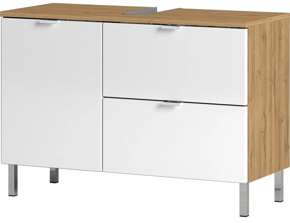 Бял шкаф под умивалника от дъб 80x56 cm Mauresa - Germania