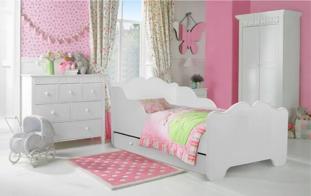 Kids bed Leomari-Розово - бяло
