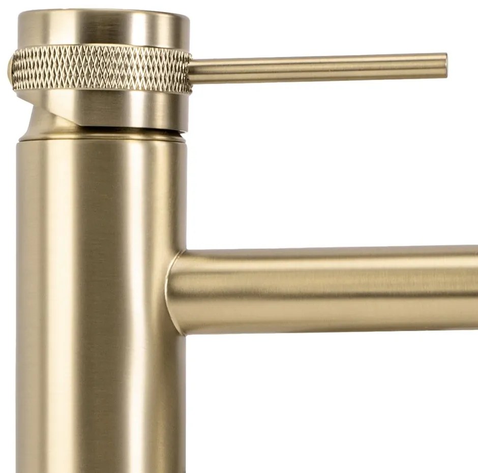 Смесител за мивка Rea Lungo Grip Brush Gold low