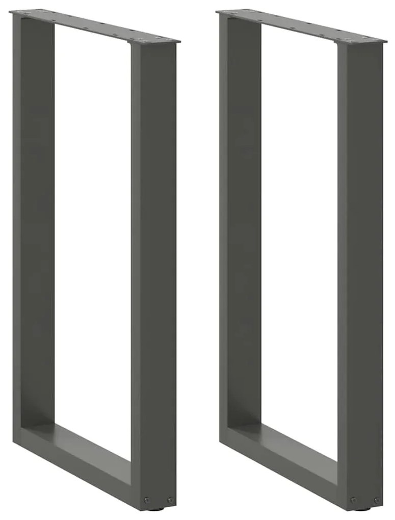 4013226 vidaXL Крака за бар маса, U-образни, 2 бр., антрацит, 60x(90-91) см, стомана