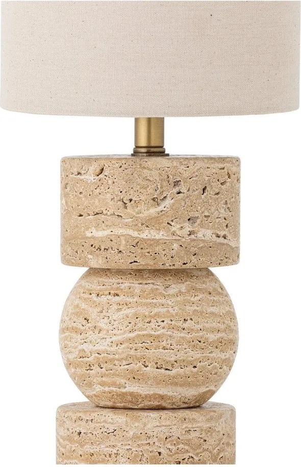 Каменна настолна лампа в естествен цвят с текстилен абажур (височина 53 cm) Marci – Bloomingville