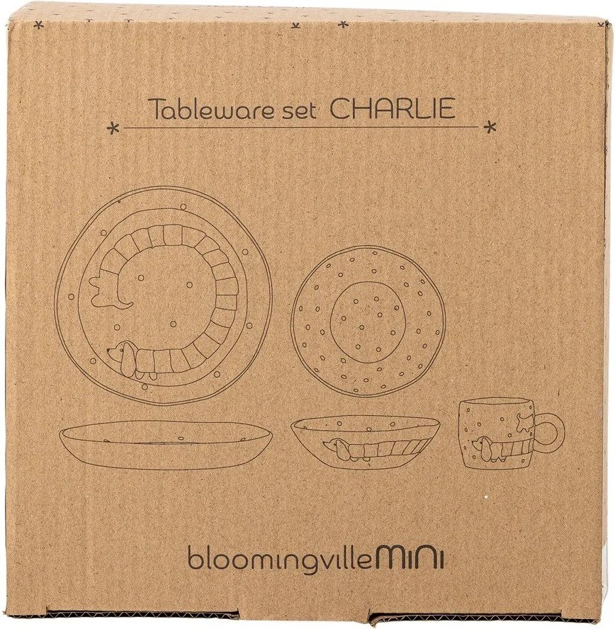 Глинен детски комплект за хранене 3 бр. Charlie – Bloomingville Mini