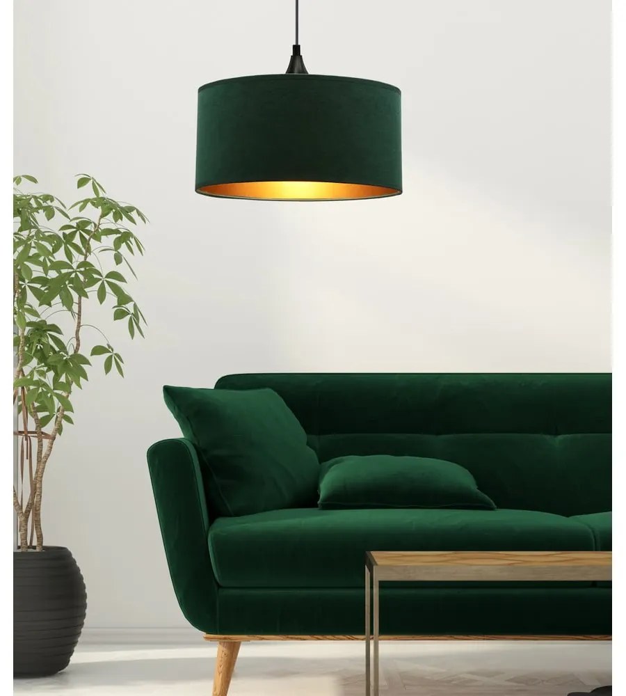 Висяща лампа в цвят петрол с текстилен абажур ø 30 cm Maloto - Candellux Lighting