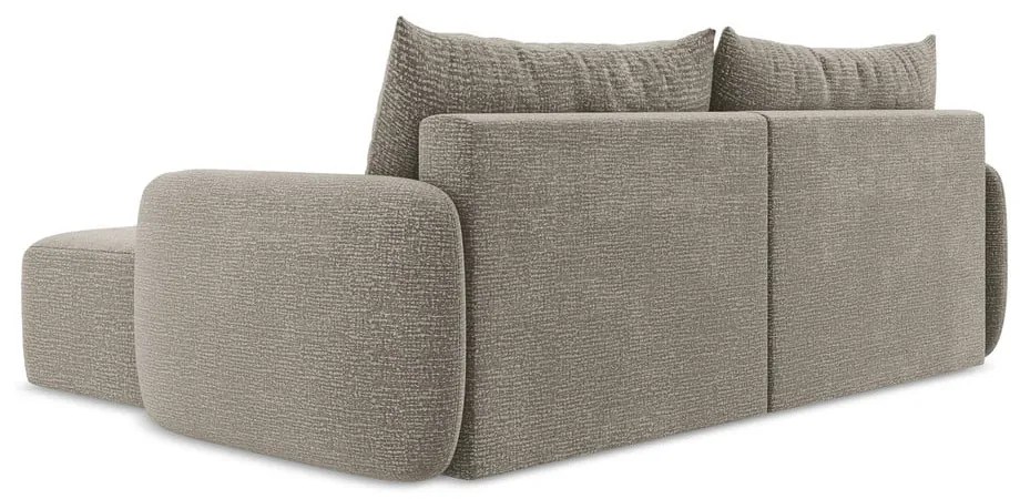 Бежов разтегателен ъглов диван с място за съхранение (десен ъгъл) Kalena – Makamii