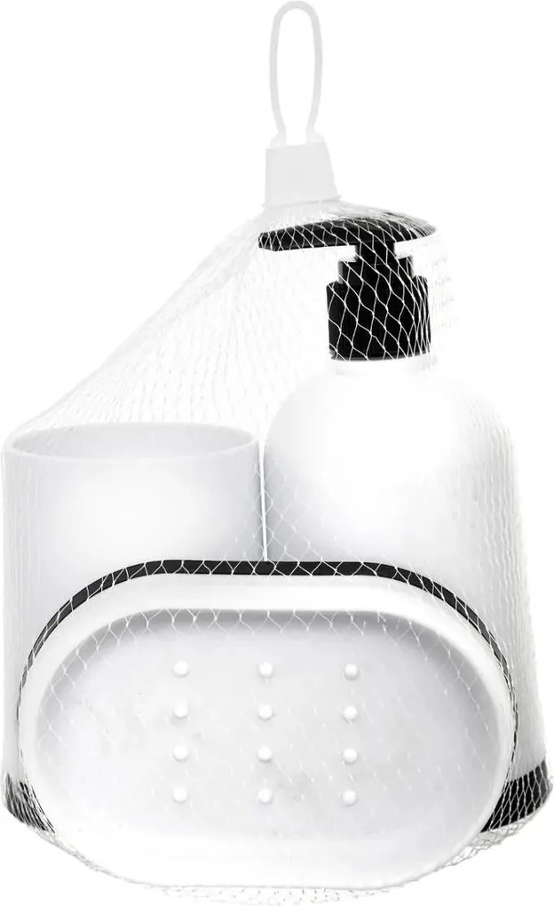 Комплект аксесоари за баня 5five, 3 Части - Бял