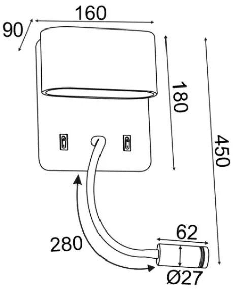 стенна лампа LED Priamus-Mauro