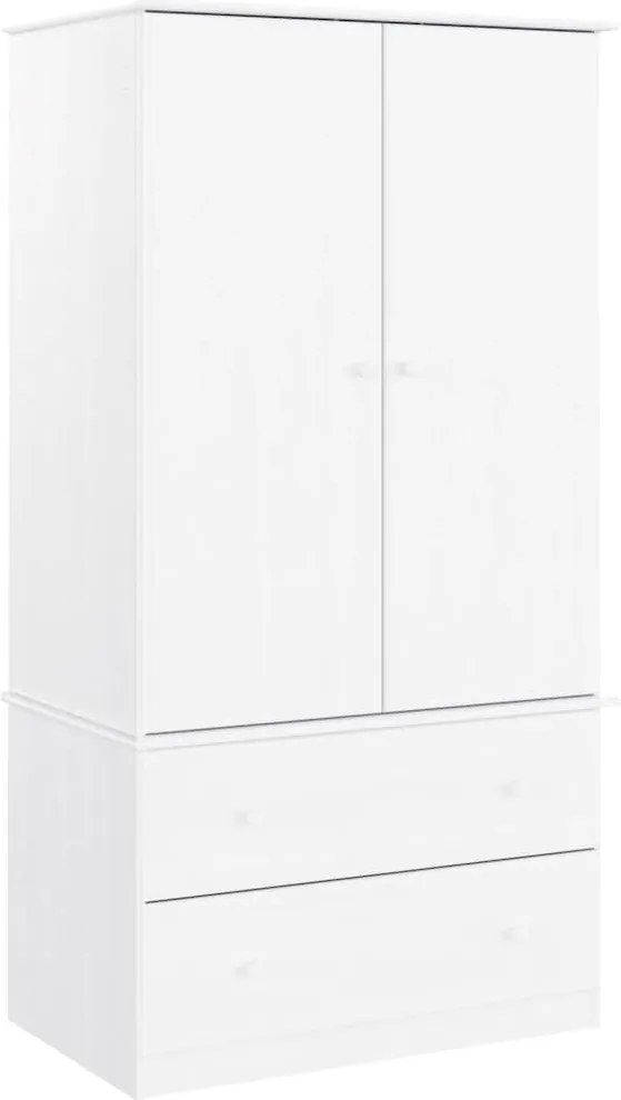 353930 vidaXL Гардероб ALTA, бял, 90x55x170 см, бор масив