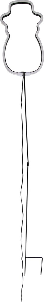 Коледен неон градински прожектор бял снежен човек с LED и таймер IP44 - Fura