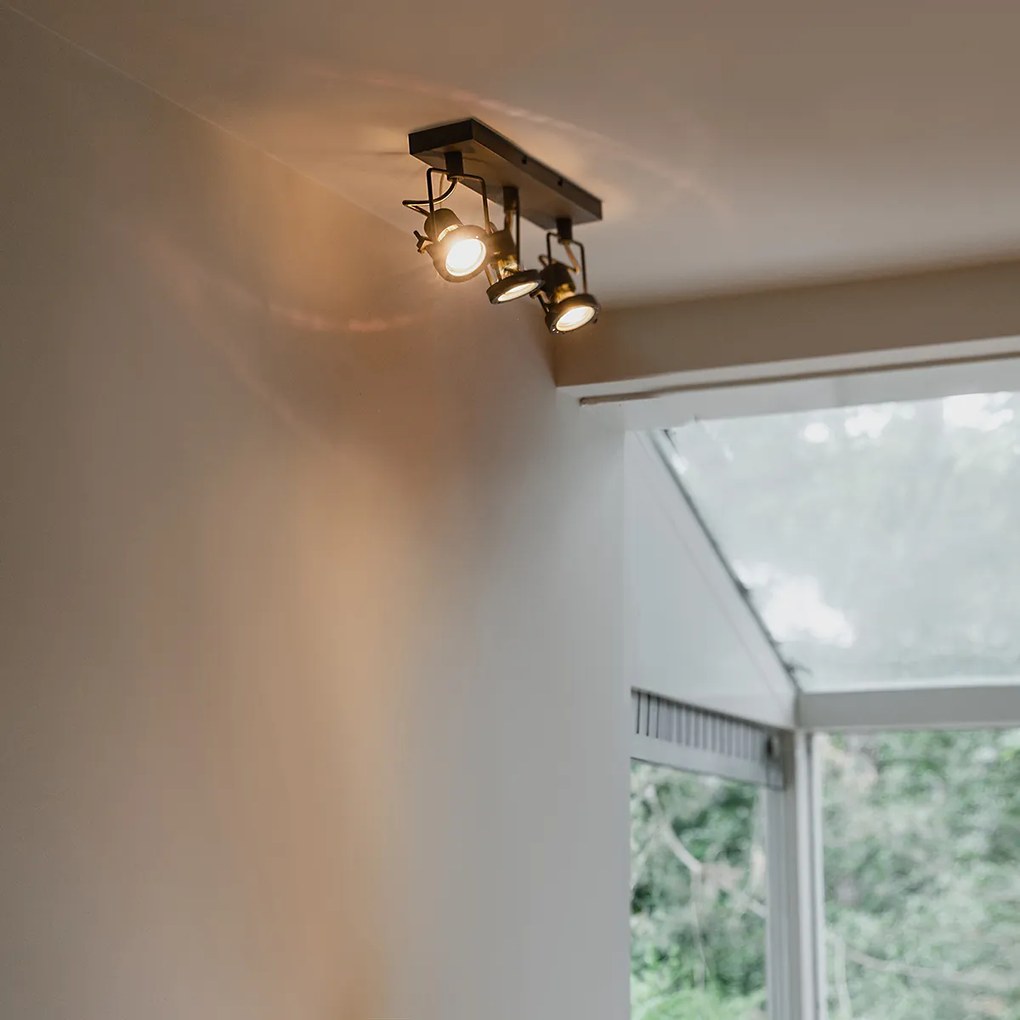 Индустриален прожектор антрацит 3 светлини въртящ се и накланящ се - Suplux