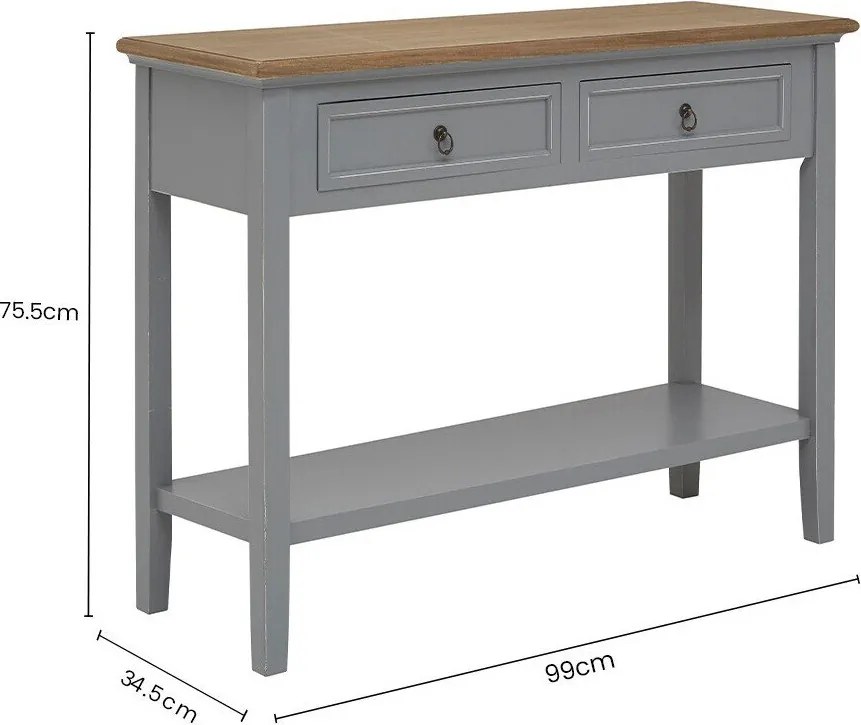 Сива конзолна маса от масивна Пауловния 34,5x99 cm Henley – Premier Housewares