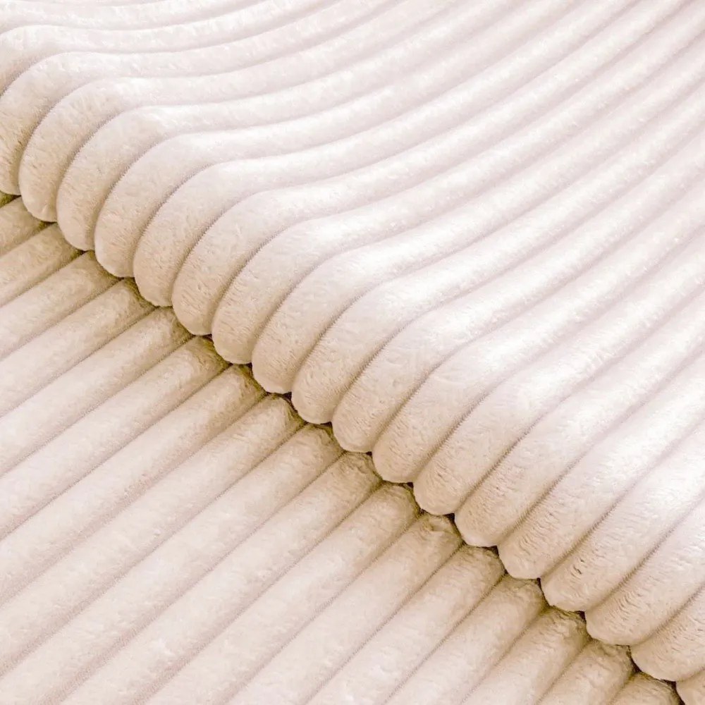 Кремав ъглов диван от рипсено кадифе (ляв ъгъл L форма) Marbeya – Ropez