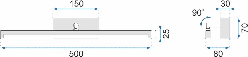АПЛИК ЗА БАНЯ LED 12W 50CM APP373-1W BLACK