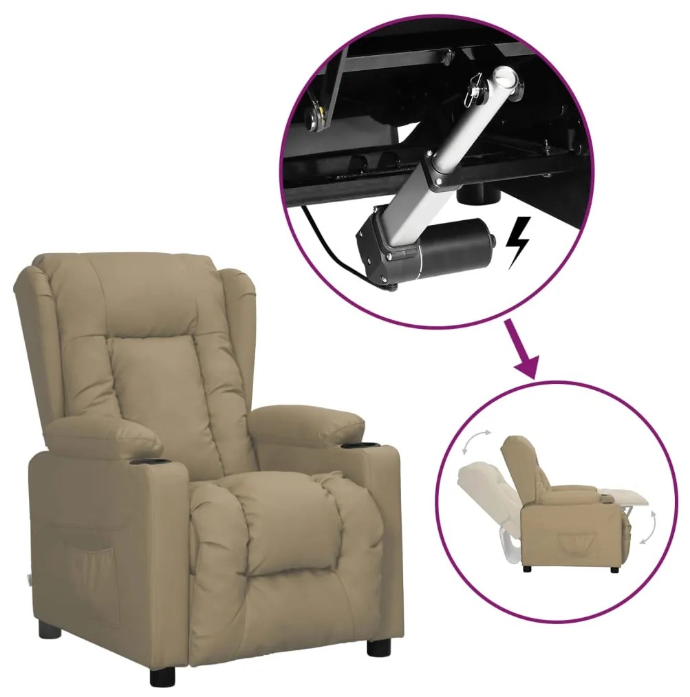 3093445 vidaXL Изправящ стол, капучино, изкуствена кожа