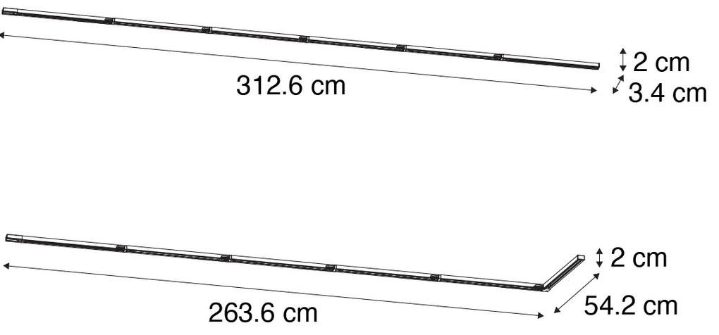 Модерна релсова система черна 1-фазен 300 см - Iconic