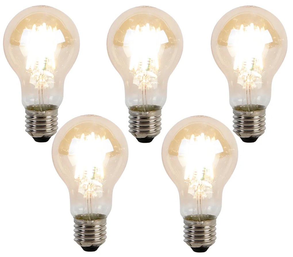 Комплект от 5 димируеми LED крушки E27 Kelvin A60 Goldline 8W 806lm 2000-2700K
