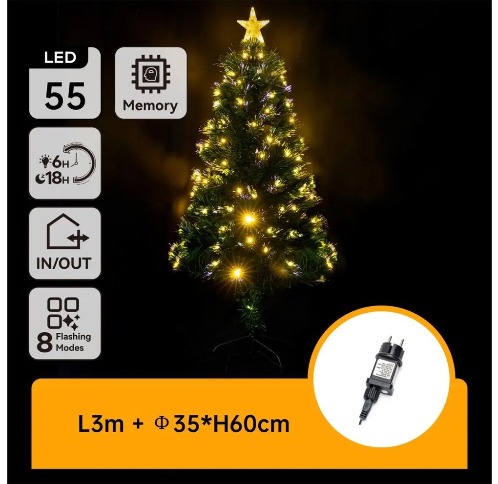 Aigostar - LED външна коледна елха LED/3,6W/230V 60 cm IP44 топла бяла